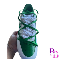 Rope Laces Blinged Check Air Force 1s