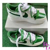 Rope Laces Blinged Check Air Force 1s