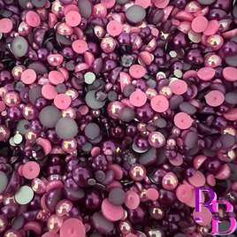 Yummy Bubblegum Glass Rhinestone and Pearl Flat Back Loose Bling Mix