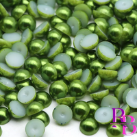 Forest Green Pearl Resin Flat back Loose Mix 2mm to 8mm