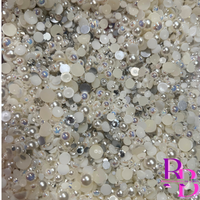 A Bride’s Best Friend Glass Rhinestone and Pearl Flat Back Loose Bling Mix