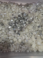 A Bride’s Best Friend Glass Rhinestone and Pearl Flat Back Loose Bling Mix