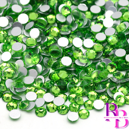 Peridot Glass Flatback Round Loose Rhinestones