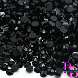 Midnight Black Resin Flat Back Loose Rhinestones