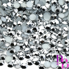 Sparkling Silver Resin Flat Back Loose Rhinestones