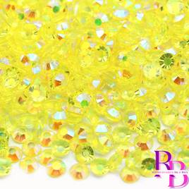 Yellow AB Transparent Jelly Resin Flat Back Loose Rhinestones