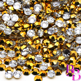 Sparkling Gold Resin Flat Back Loose Rhinestones