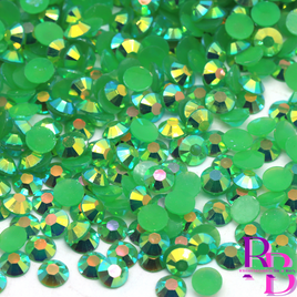 Dark Green AB Jelly Resin Flat Back Loose Rhinestones