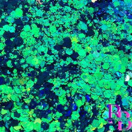 Green Sapphire Chunky Mix Glitter