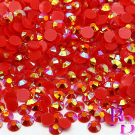 Siam AB Jelly Resin Flat Back Loose Rhinestones