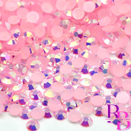 Bubblegum Pink AB Jelly Resin Flat Back Loose Rhinestones