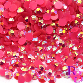 Magenta AB Jelly Resin Flat Back Loose Rhinestones