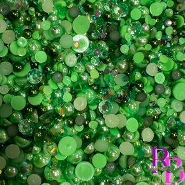 Tropical Forest Rhinestone and Pearl Resin Flat back Loose Mix 2mm to 8mm