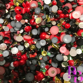 Juneteenth Rhinestone and Pearl Resin Flat back Loose Mix 2mm to 8mm