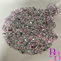 Princess Genysis Rhinestone and Pearl Resin Flat back Loose Mix 2mm to 6mm