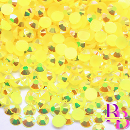 Yellow AB Jelly Resin Flat Back Loose Rhinestones