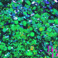 Green Sapphire Chunky Mix Glitter