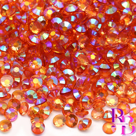 Orange AB Transparent Jelly Resin Flat Back Loose Rhinestones