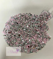 Princess Genysis Rhinestone and Pearl Resin Flat back Loose Mix 2mm to 6mm