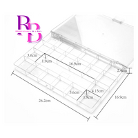 21 Clear Compartment Plastic Rhinestone/Bead Storage Box