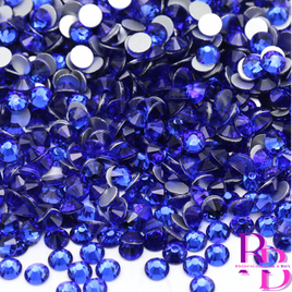 Sapphire Glass Flatback Round Loose Rhinestones