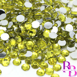 Citrine Yellow Resin Flat Back Loose Rhinestones