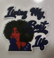 Living My Best Life Blue Flatback Resin Planar Laser Cut Acrylics