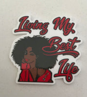 Living My Best Life Red Flatback Resin Planar Laser Cut Acrylics