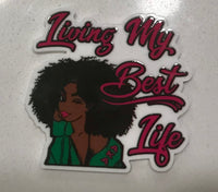 Living My Best Life Green Flatback Resin Planar Charm Laser Cut Acrylics
