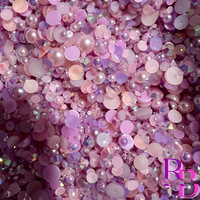 Ballerina Slipper Rhinestone and Pearl Resin Flat back Loose Mix 2mm to 8mm