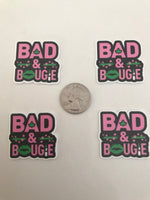 Bad & Bougie Pink/Green Flatback Resin Planar Laser Cut Acrylics
